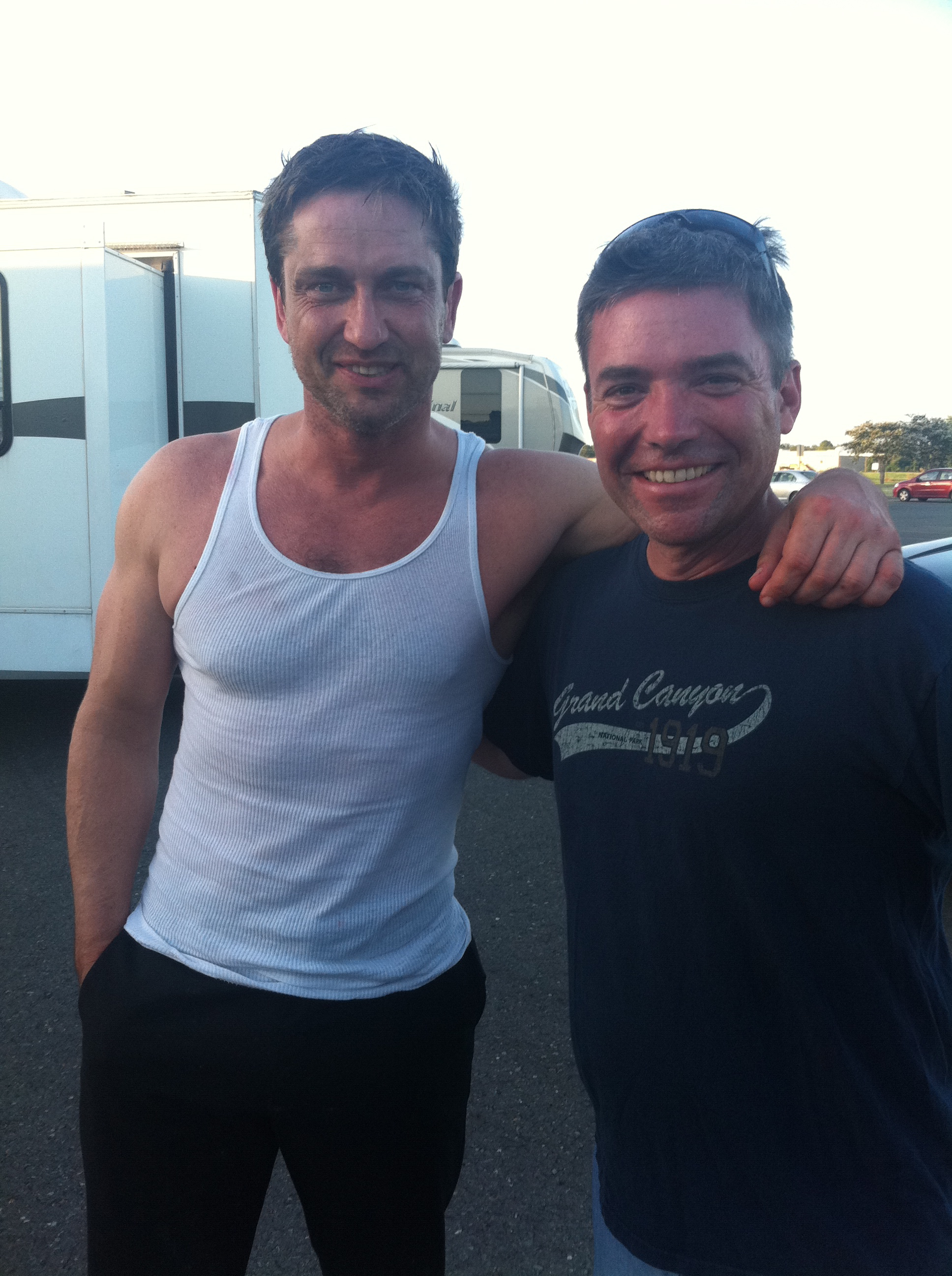 Working with Gerard Butler on the film 