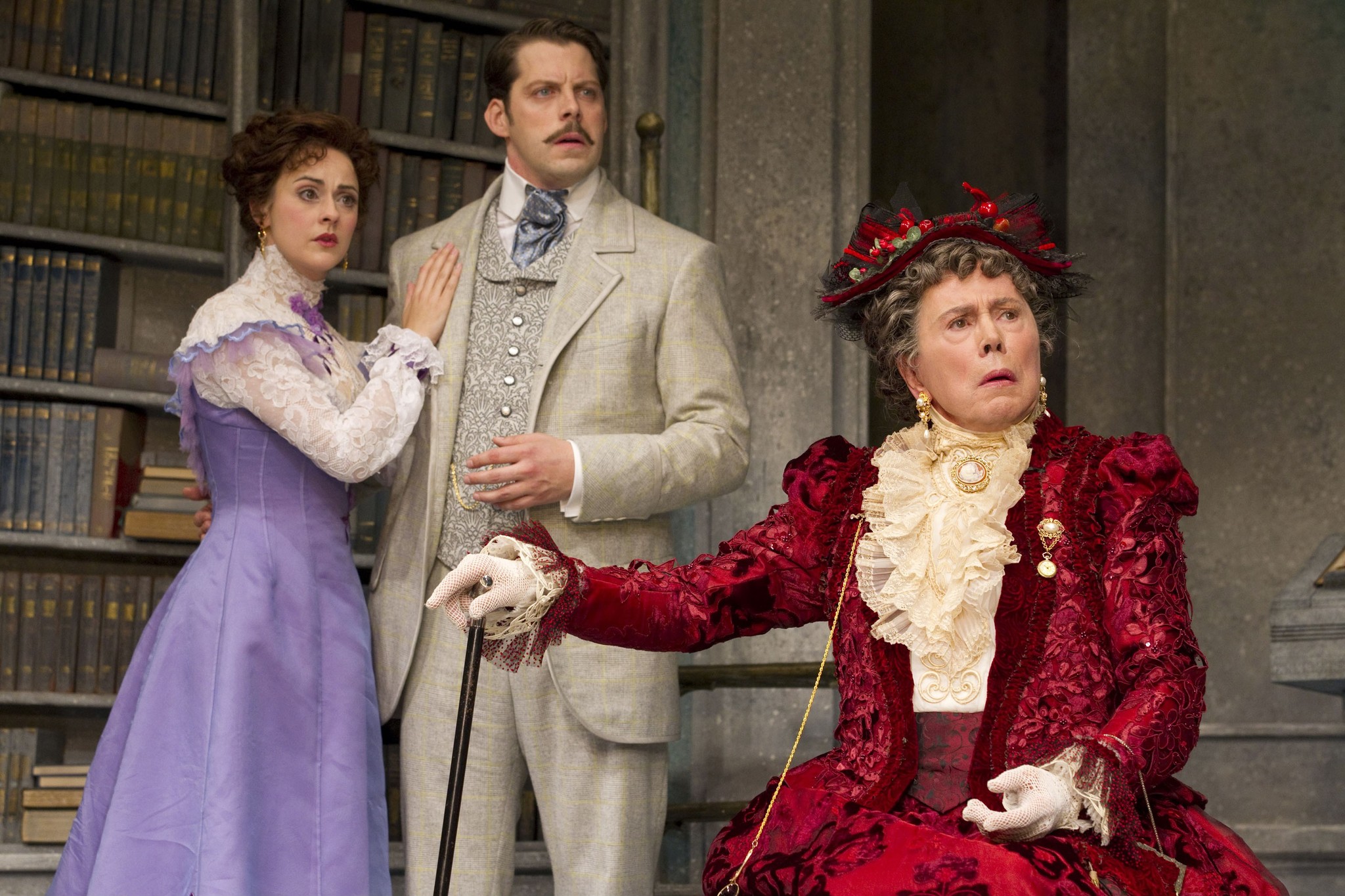 Still of Brian Bedford, Sara Topham and David Furr in The Importance of Being Earnest (2011)