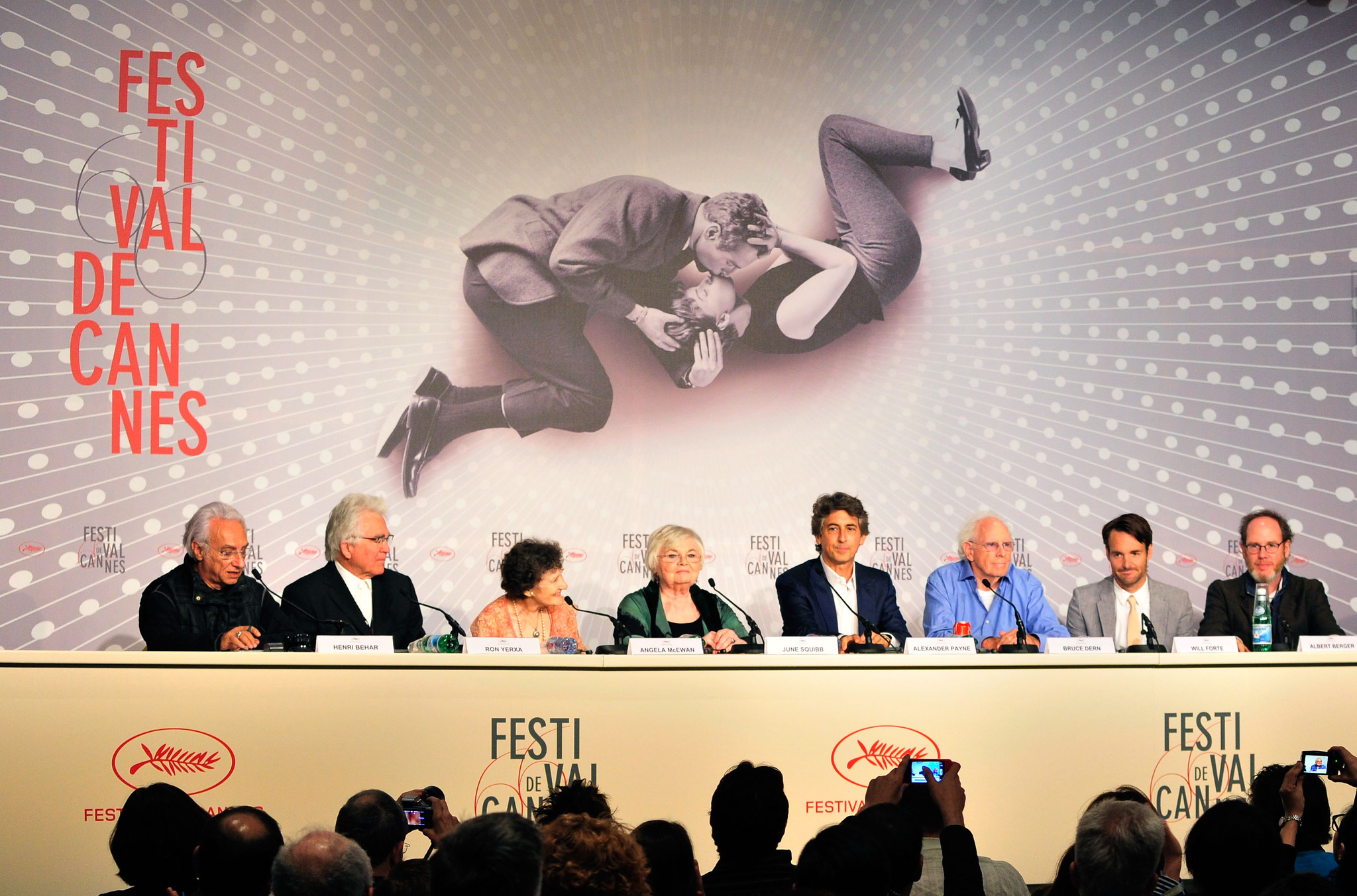 Bruce Dern, Henri Behar, Albert Berger, Will Forte, Alexander Payne, June Squibb, Ron Yerxa and Angela McEwan at event of Nebraska (2013)