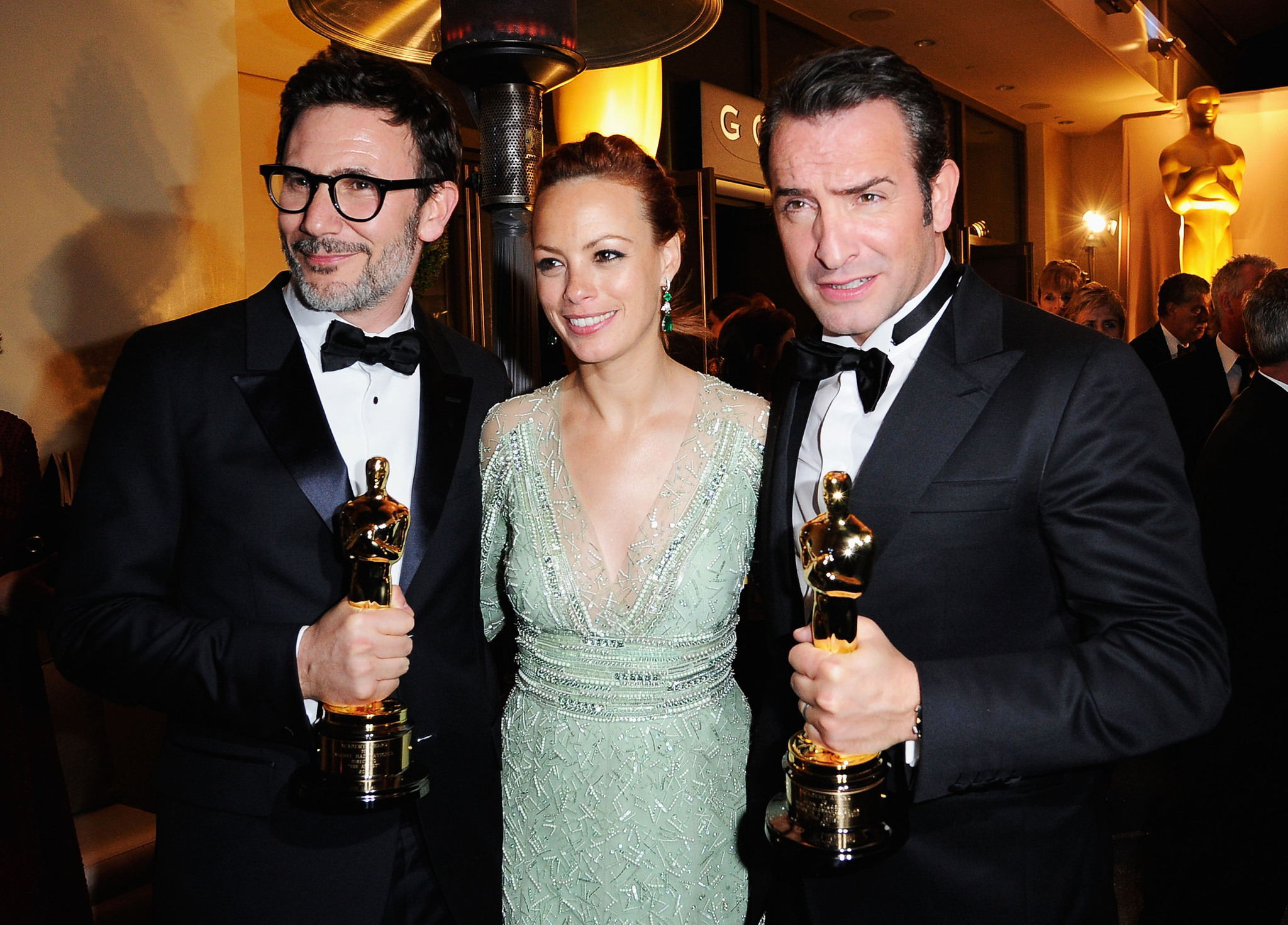 Bérénice Bejo, Jean Dujardin and Michel Hazanavicius