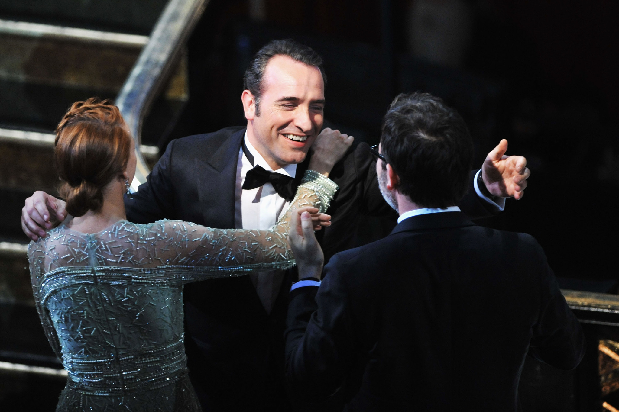 Bérénice Bejo, Jean Dujardin and Michel Hazanavicius