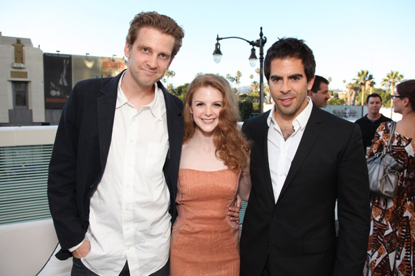 Daniel Stamm, Ashley Bell and Eli Roth at the premier of The Last Exorcism