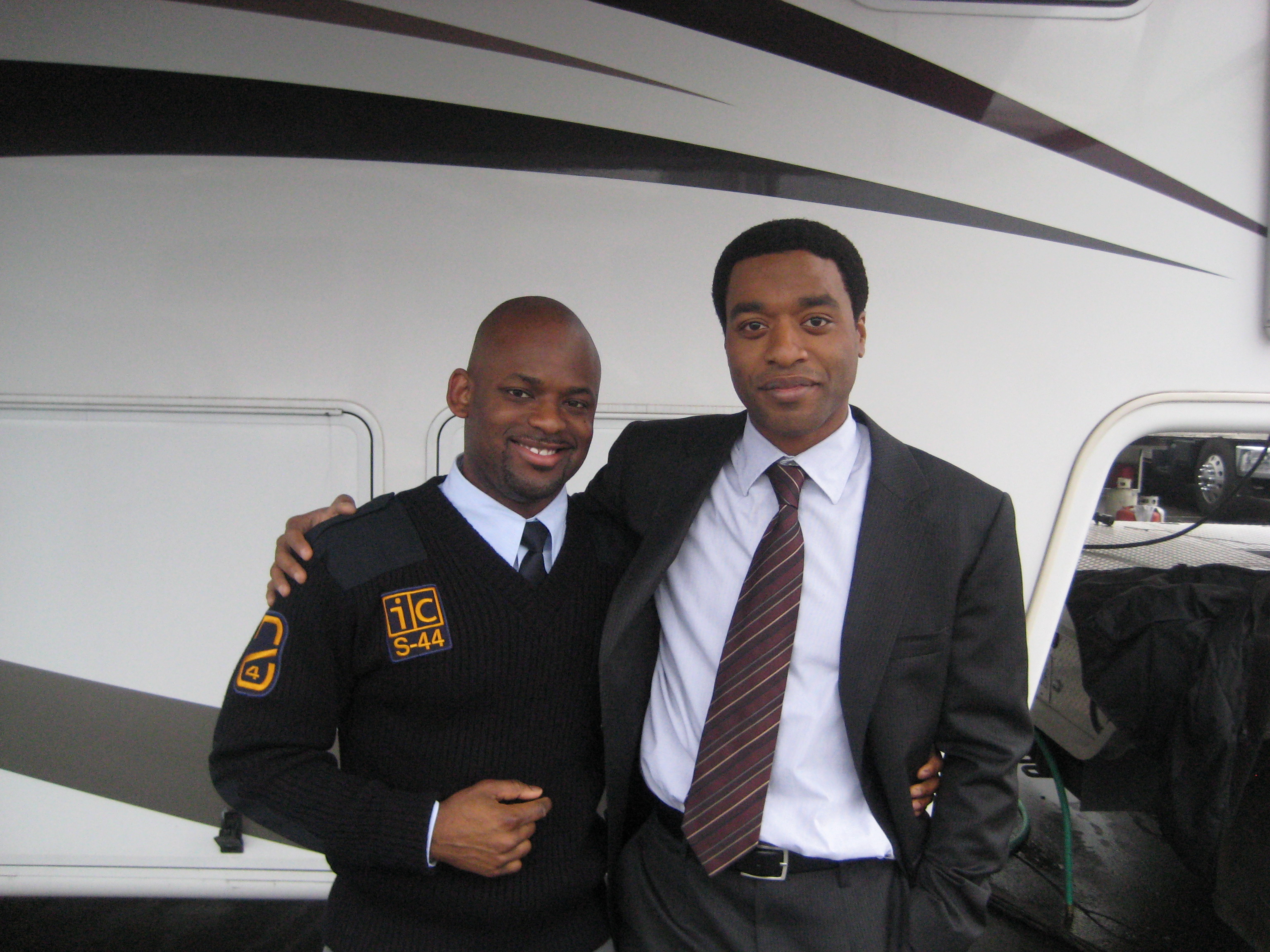 Doron Bell and Chiwetel Ejiofor after working on the feature film 