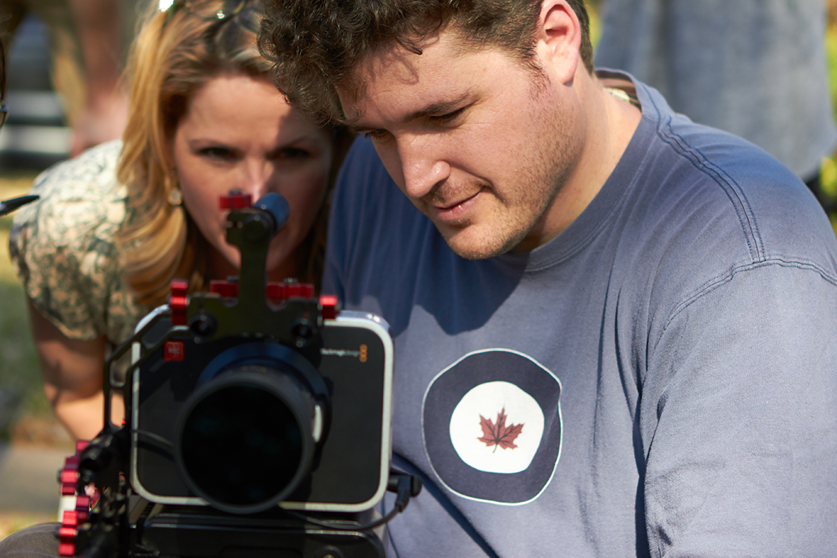 DP Brad Ballew with director Theresa Bell, on the set of 
