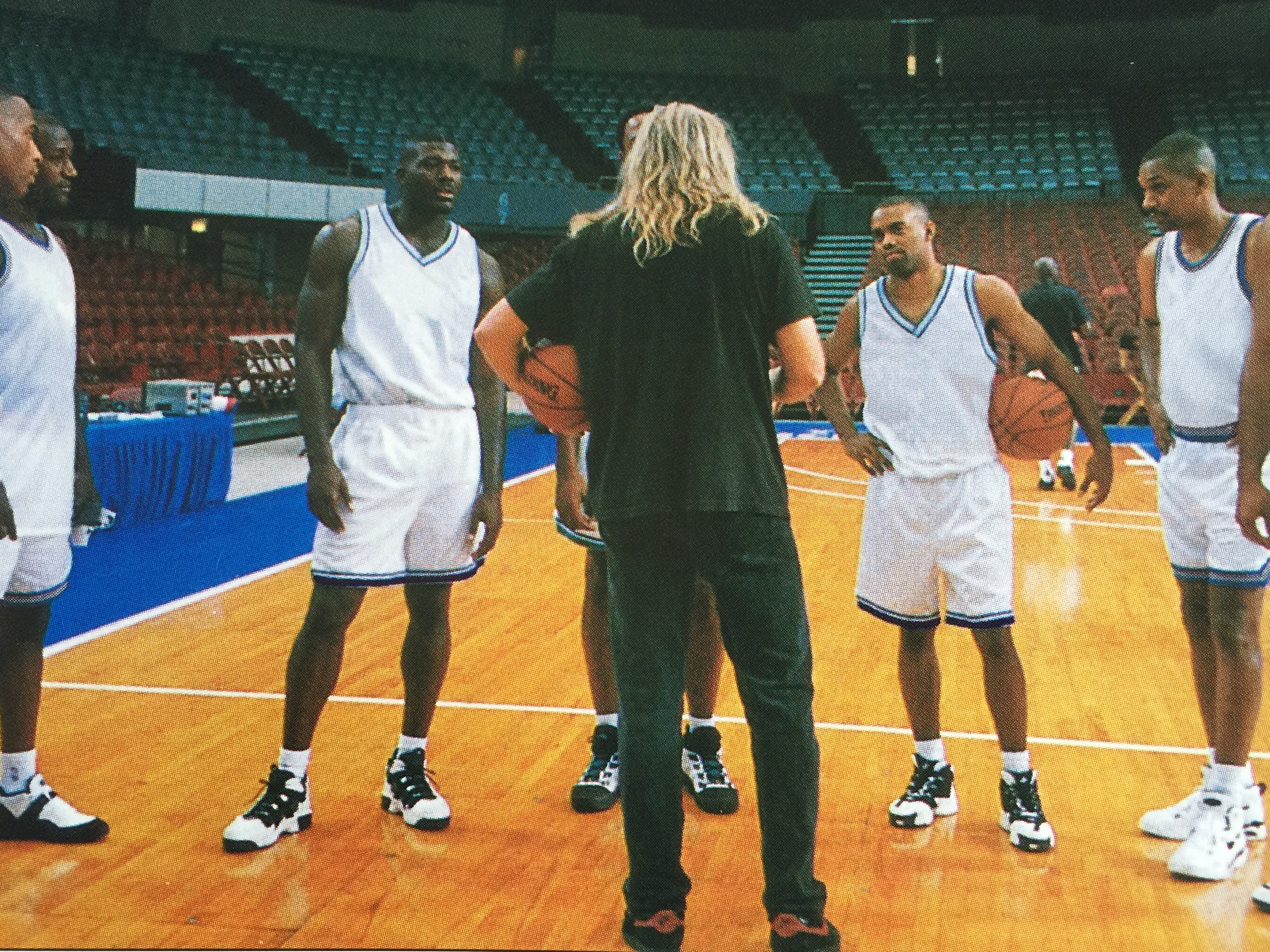 Space Jam Behind the Scenes - Sports Arena Scene Nigel Miguel, Larry Johnson, Joe Pytka, Derrick Martin, Nate Bellamy Jr. #SpaceJam