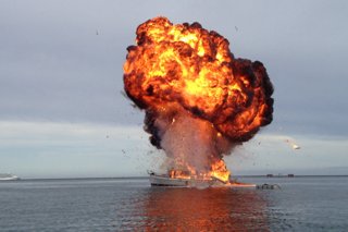 52' yacht explosion in San Pedro for Brett Rattner
