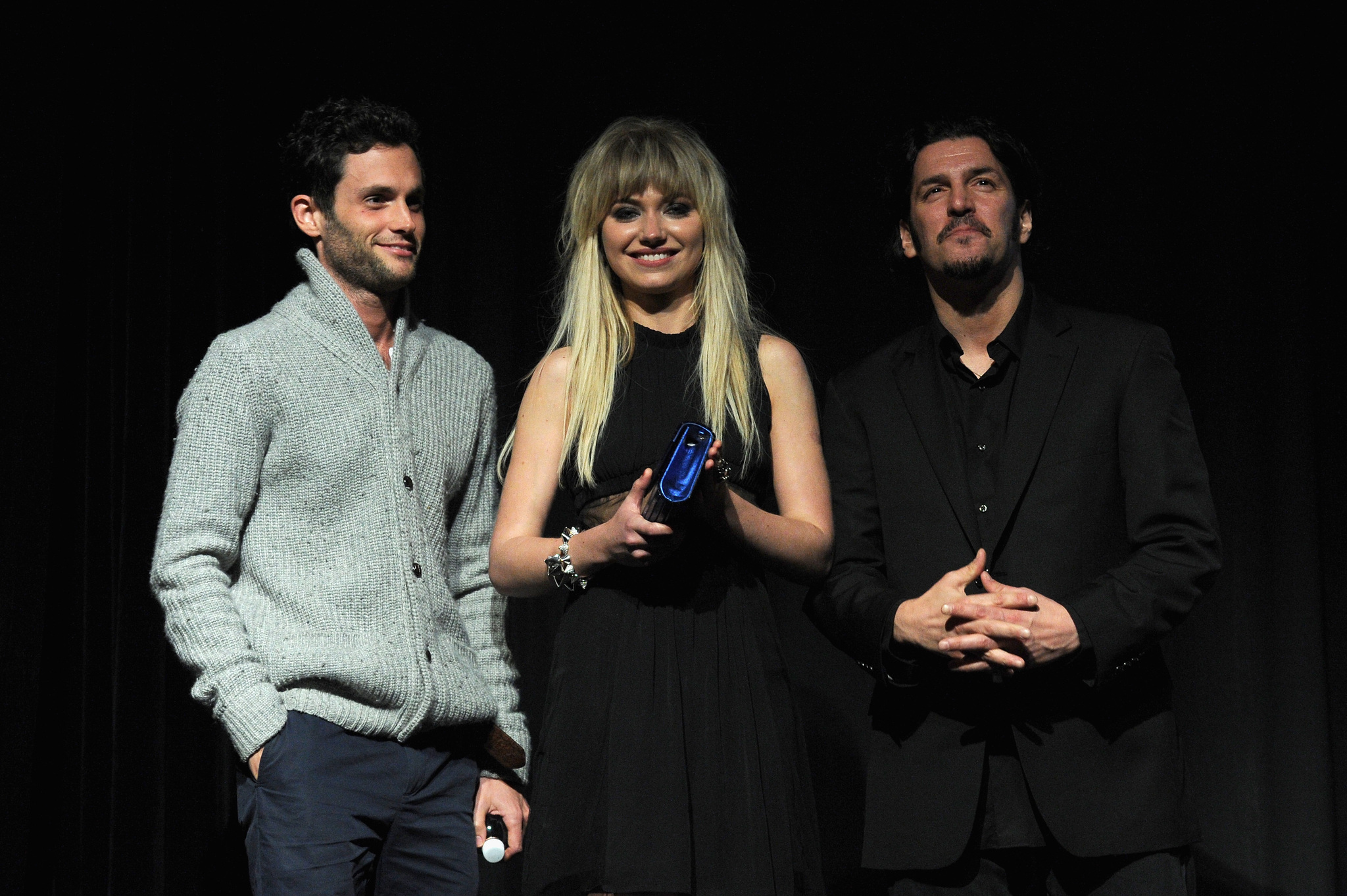 Penn Badgley, Frank Bello and Imogen Poots at event of Greetings from Tim Buckley (2012)