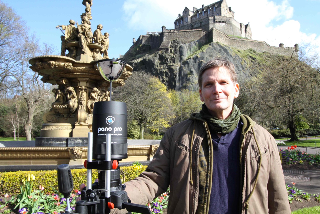 Testing 360 Pano Pro lens in Princes Street Gardens in Edinburgh prior to Australian Annular eclipse expedition.