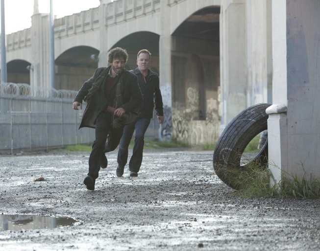 Still of Kiefer Sutherland and Rob Benedict in Touch (2012)