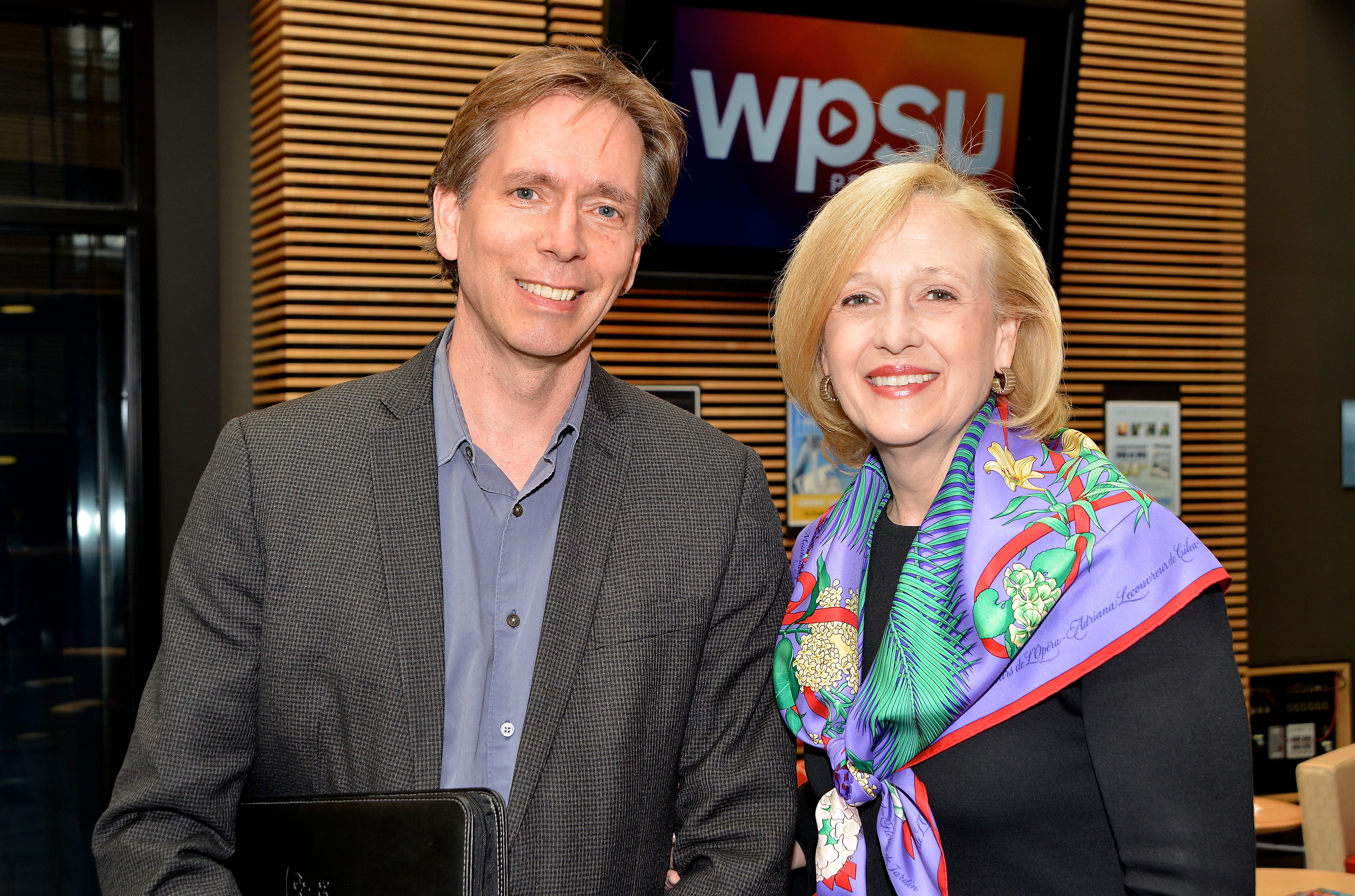 Kristian Berg with PBS President Paula Kerger at WPSU 50th Anniversary.