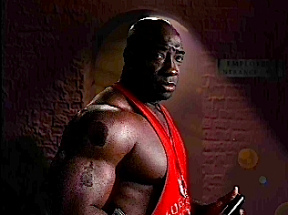 Michael Clarke Duncan as the Park Guard in Panic in The Park, directed by Ken Berris.