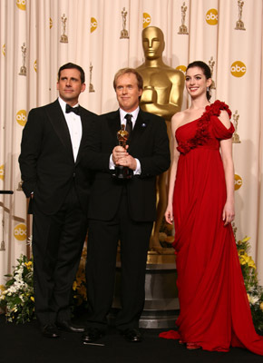 Anne Hathaway, Brad Bird and Steve Carell at event of The 80th Annual Academy Awards (2008)