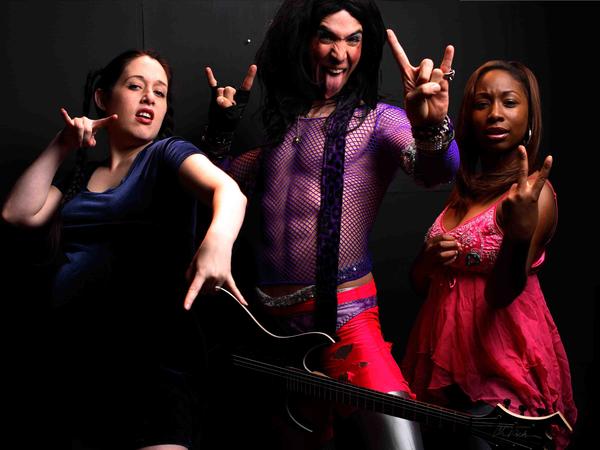 John Birmingham, Anise Fuller (right) and Danica DeCosto (left). Promo photoshoot for Crazy Animal.