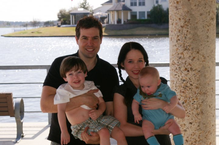 John with sons Rowan and Ivan Birmingham and then wife Danica DeCosto, 2010.