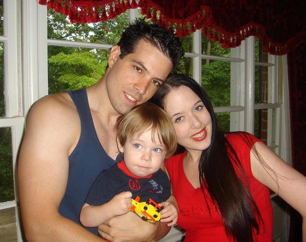 John with son Rowan Birmingham and previous wife Danica DeCosto.