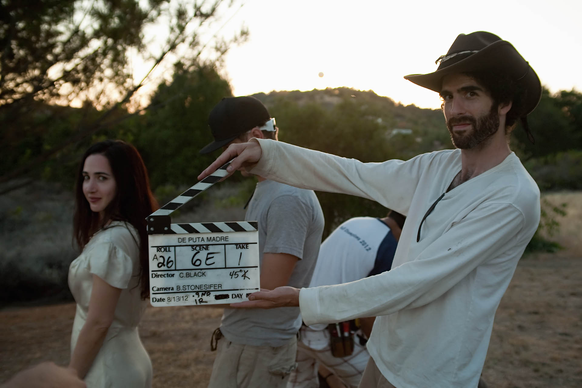 Actress / Director Catherine Black and Producer Jason Stare on set of De Puta Madre A Love Story