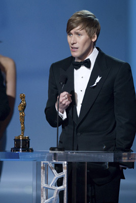 Dustin Lance Black accepts the Oscar® for Original screenplay, for 