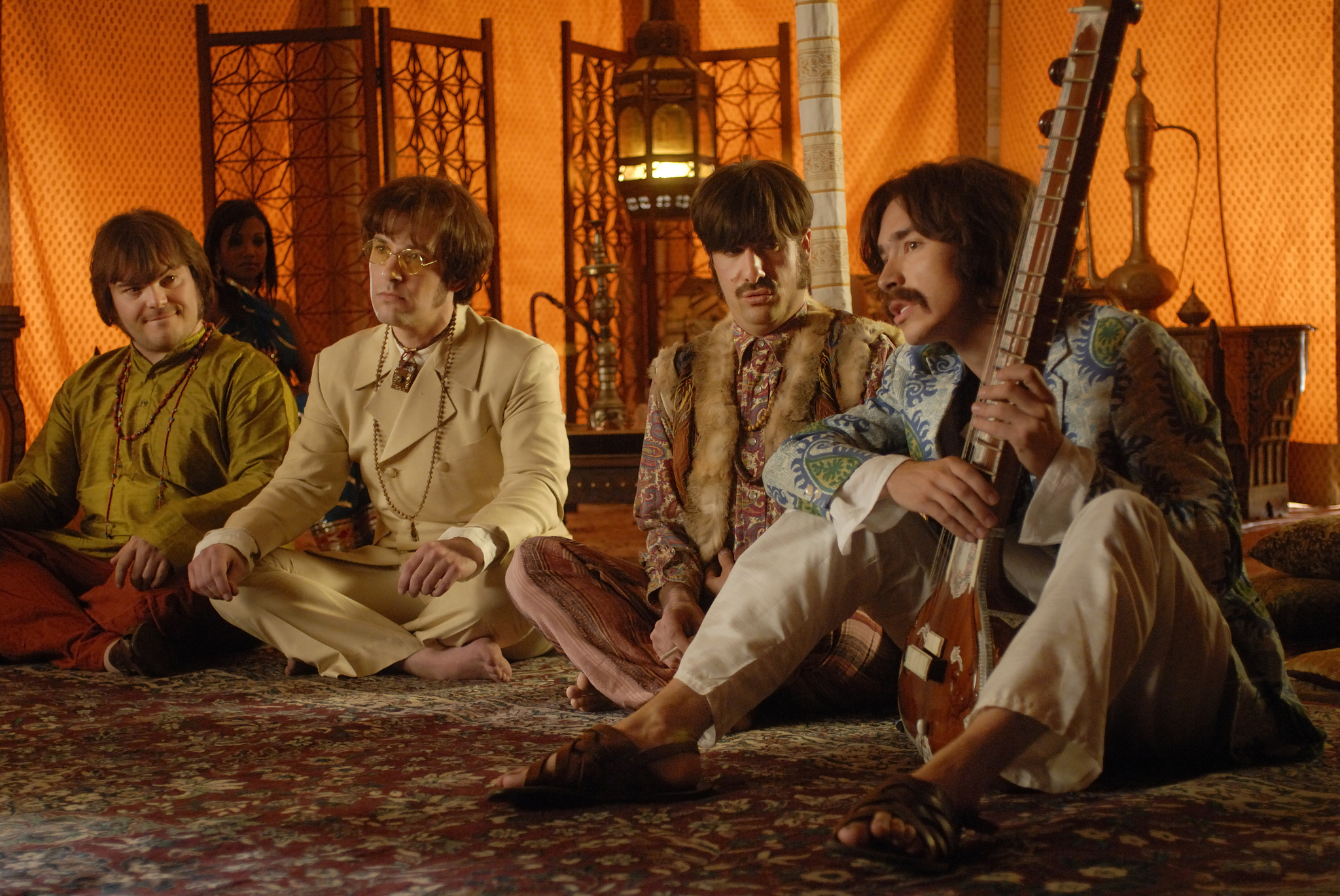 Still of Jason Schwartzman, Jack Black, Justin Long and Paul Rudd in Walk Hard: The Dewey Cox Story (2007)