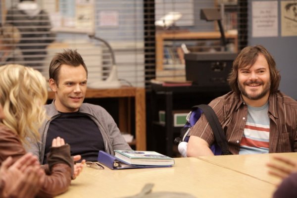 Still of Jack Black and Joel McHale in Community (2009)