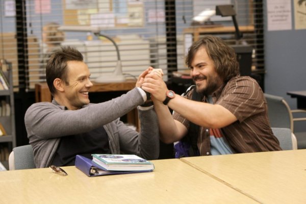 Still of Jack Black and Joel McHale in Community (2009)