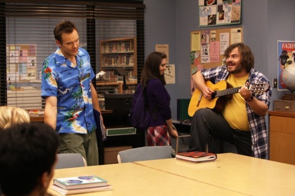 Still of Jack Black and Joel McHale in Community (2009)