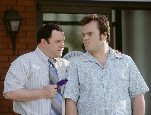Hal (Jack Black, right) reacts to some questionable advice from his equally shallow friend Mauricio (Jason Alexander).