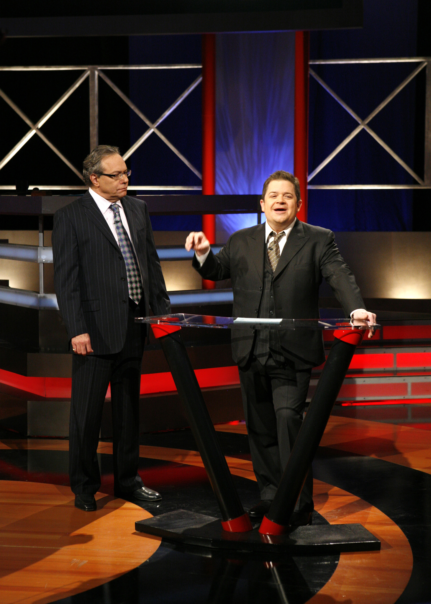 Still of Lewis Black and Patton Oswalt in Root of All Evil (2008)