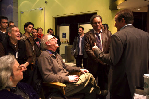 Robin Williams, Barry Levinson and Lewis Black in Man of the Year (2006)
