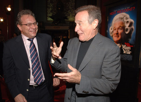 Robin Williams and Lewis Black at event of Man of the Year (2006)