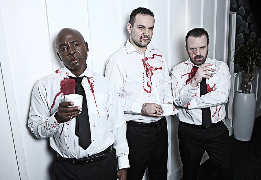 Still of Vas Blackwood, Simon Phillips and Nick Nevern in White Collar Hooligan 2: England Away (2013)