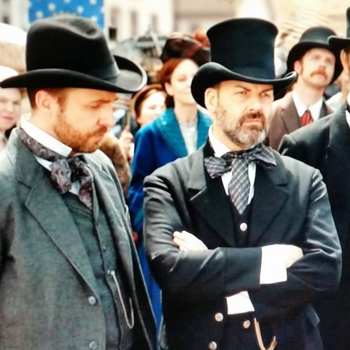 Kevin Blatch as Judge Webber (with Peter Benson) in HELL ON WHEELS Season 4 