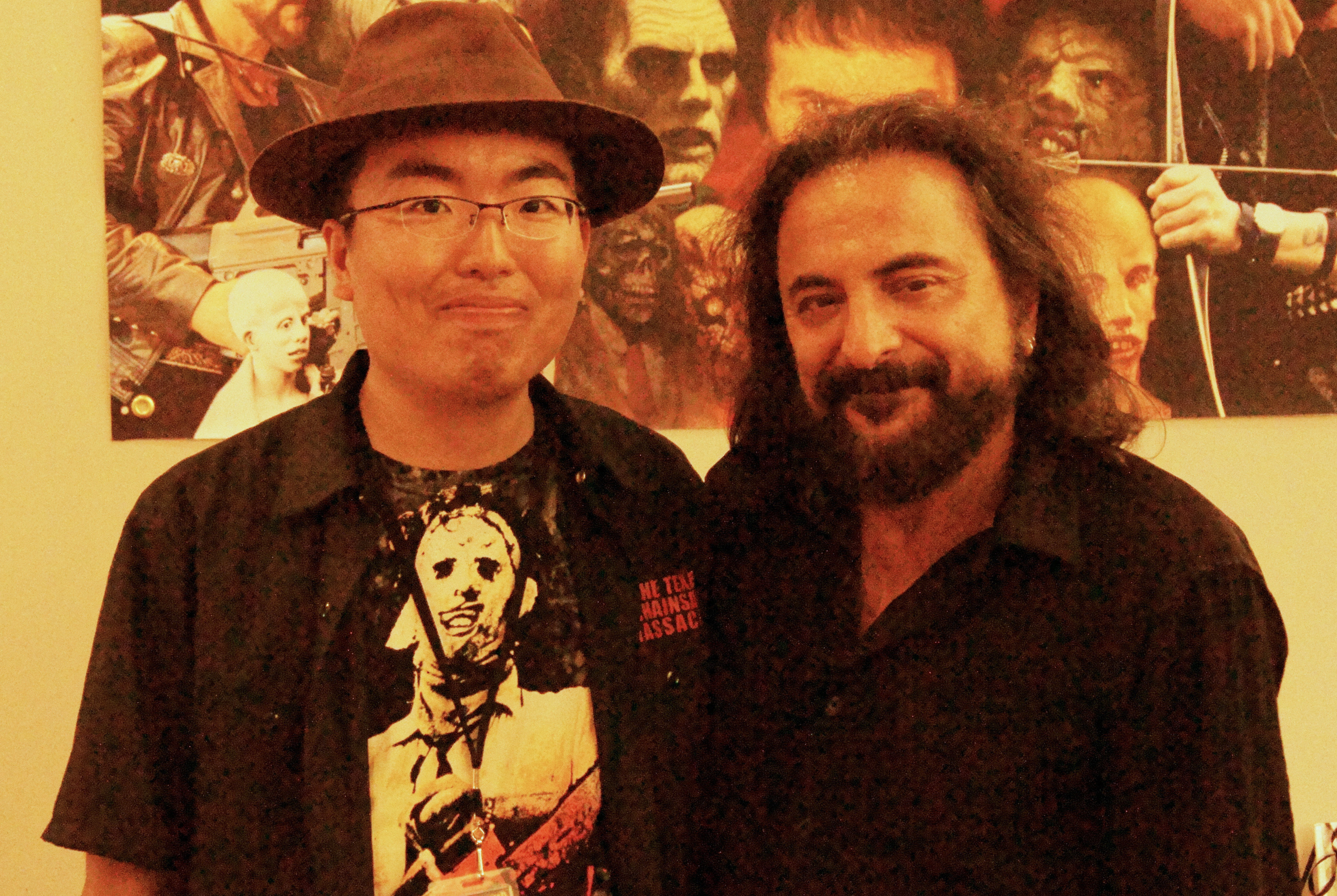 Fright Night Film Festival 2012 Corman Award Best Foreign Short Winner, Ryota Nakanishi and the legendary special make-up artist, Tom Savini in USA.