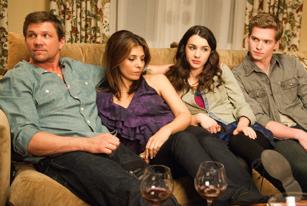 Still of Marc Blucas, Callie Thorne and Hannah Marks in Necessary Roughness (2011)