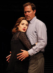 Robert Bogue and Marina Squerciati star in the Off- Broadway play 'Manipulation' at the Cherry Lane Theatre, NYC.