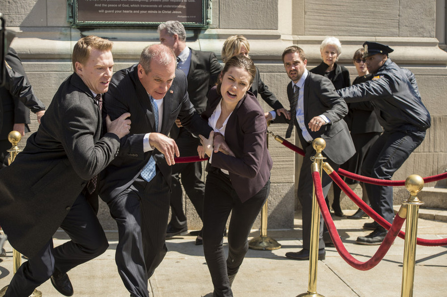 Still of John Bolger, Megan Boone and Diego Klattenhoff in The Blacklist (2013)