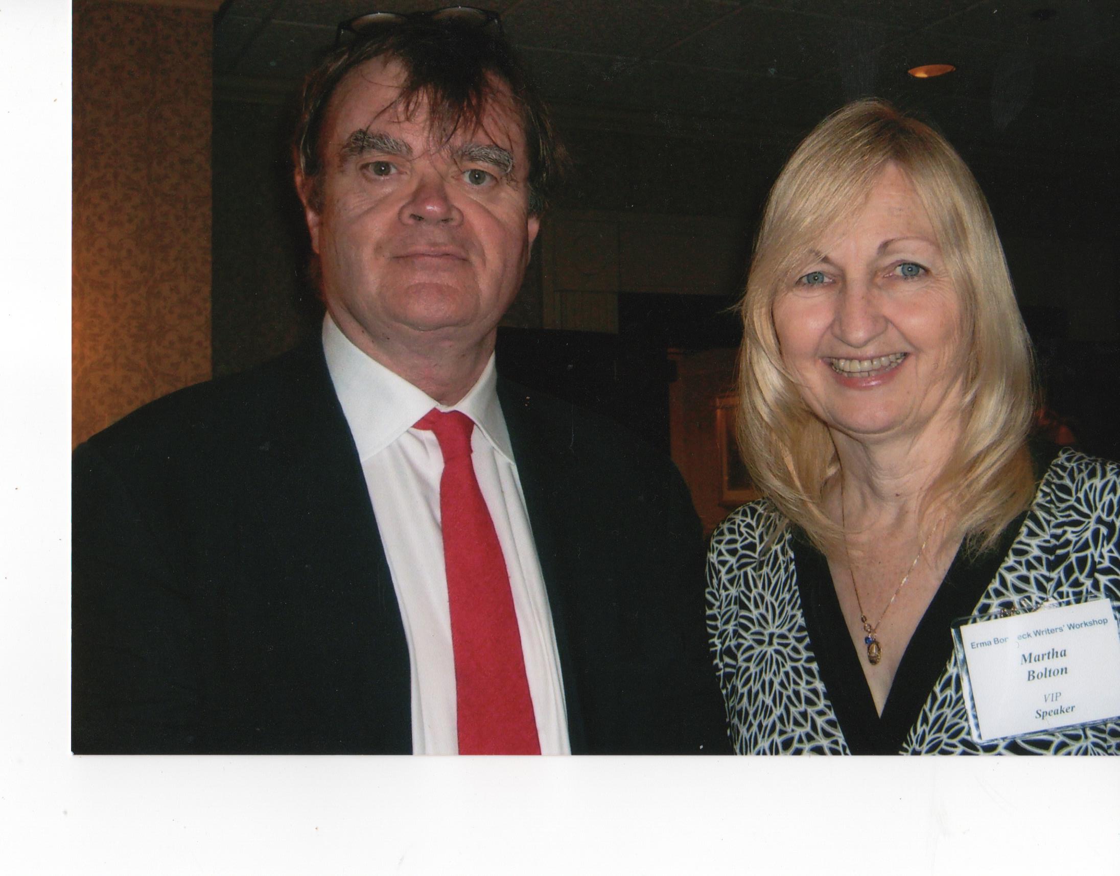 Garrison Keillor and Martha Bolton, keynote speakers at the Erma Bombeck Writers Conference