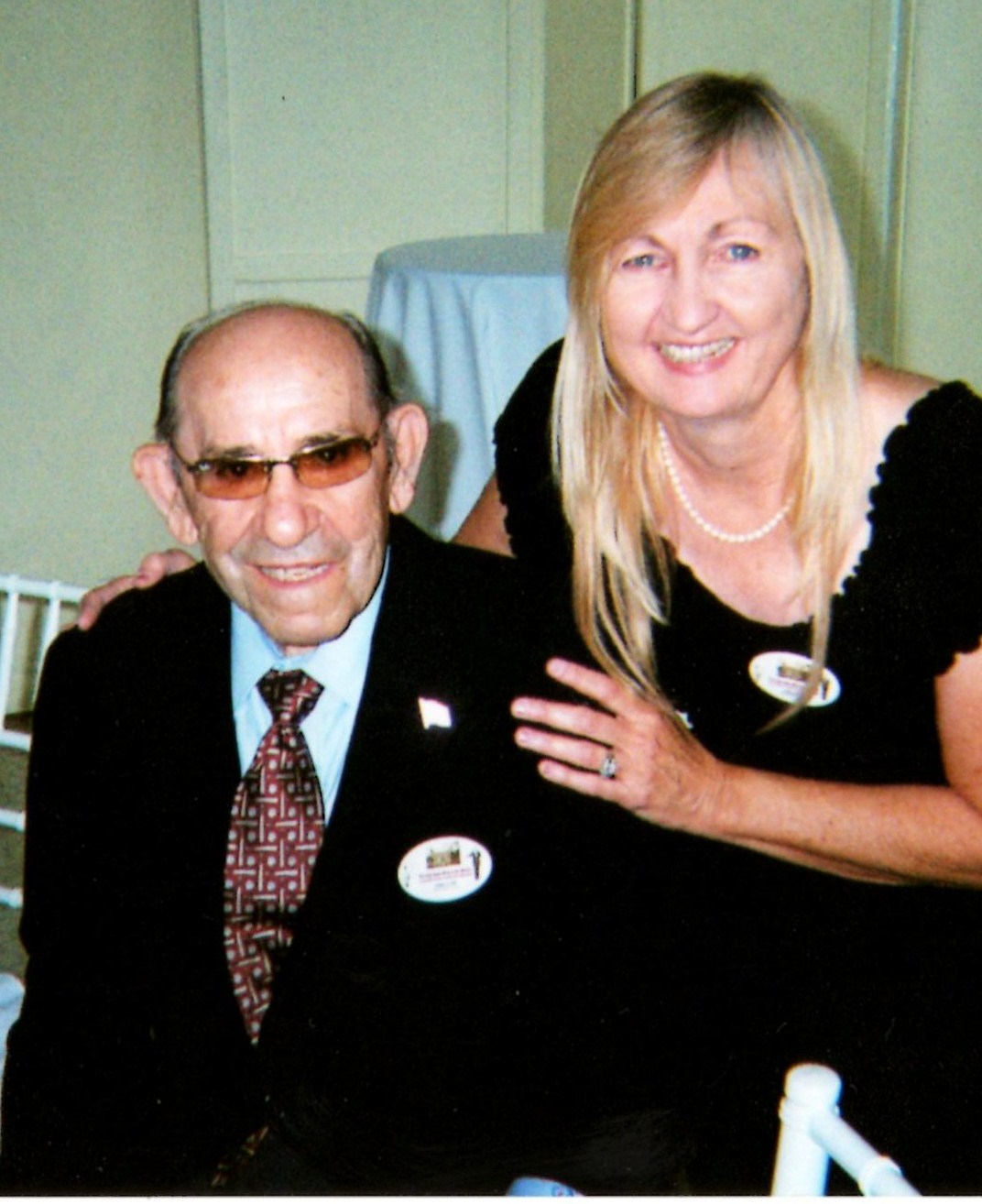 Yogi Berra and Martha Bolton at the dedication of the Bob Hope Memorial Library at Ellis Island, 2010