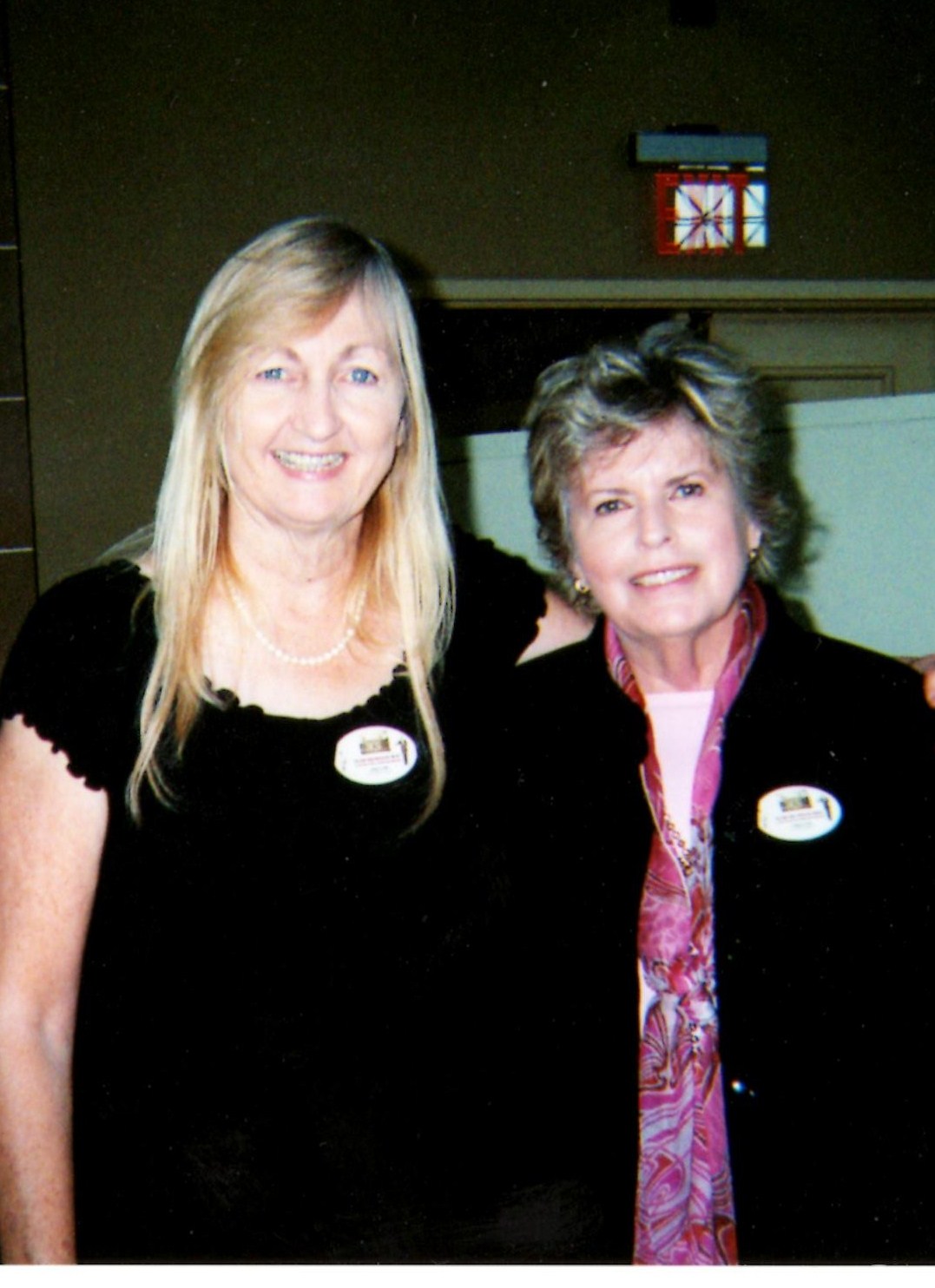 Martha Bolton and Linda Hope at the dedication of the Bob Hope Memorial Library at Ellis Island