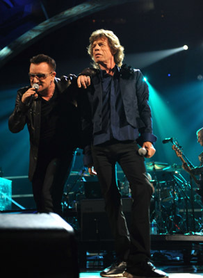 Mick Jagger and Bono
