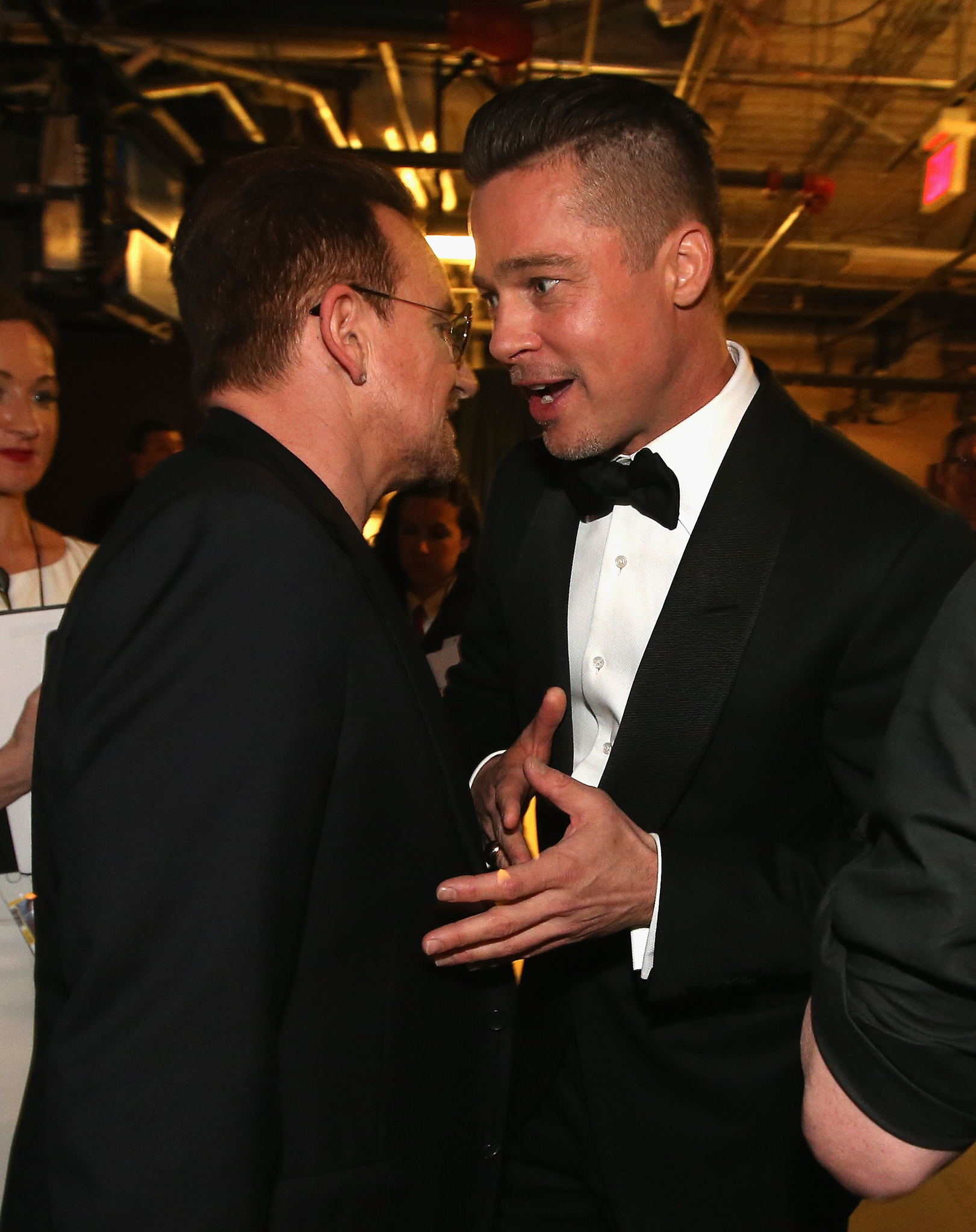 Brad Pitt and Bono at event of The Oscars (2014)