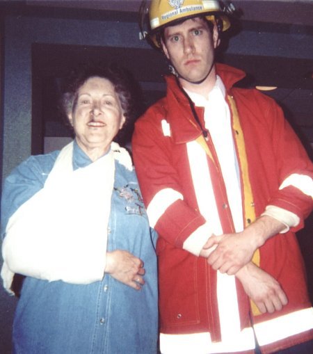 Janet Borgman and Eric Bruno Borgman during filming of Lightning: Fire From the Sky.