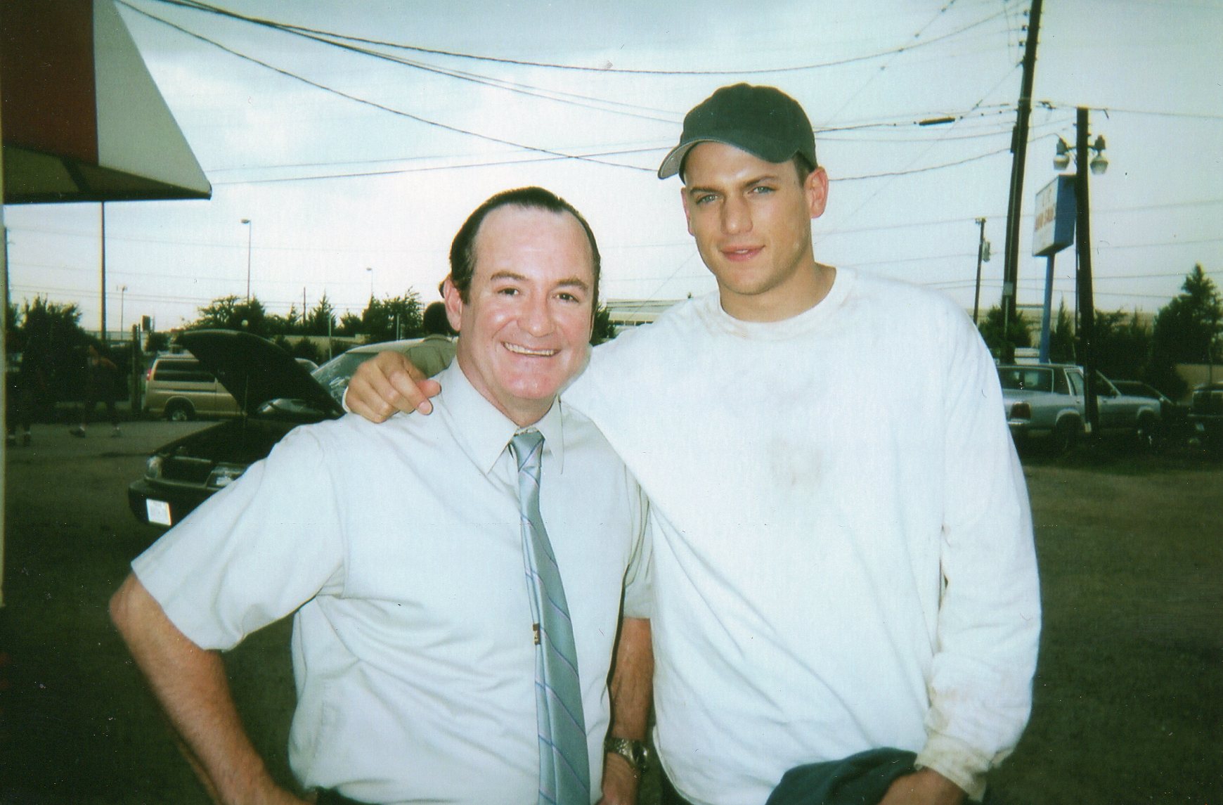 David Born & Wentworth Miller on the set of Prison Break.