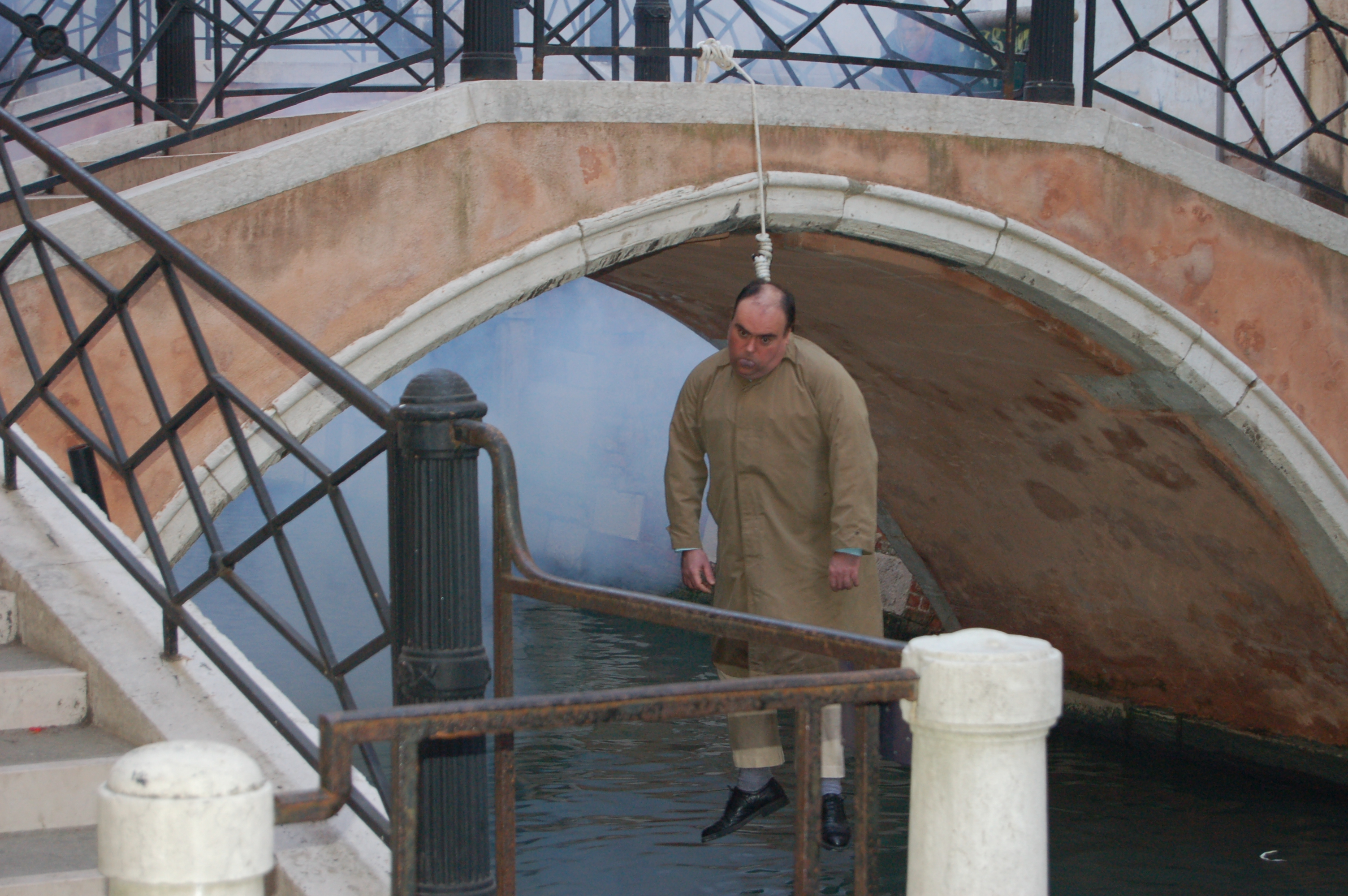Dominic Borrelli 'Just hanging around'. On location in Venice for 'Vaporetto 13'