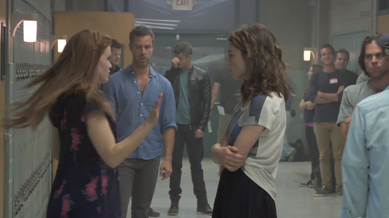 Still of JR Bourne, Max Carver, Holland Roden and Crystal Reed on Teen Wolf