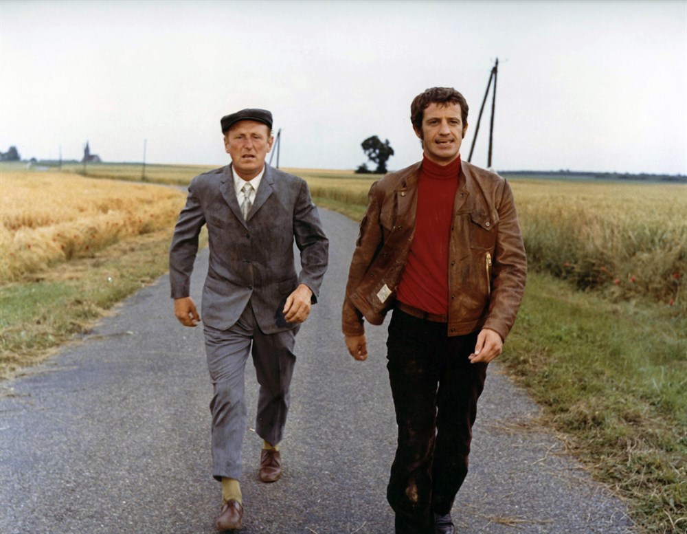 Still of Jean-Paul Belmondo and Bourvil in The Brain (1969)