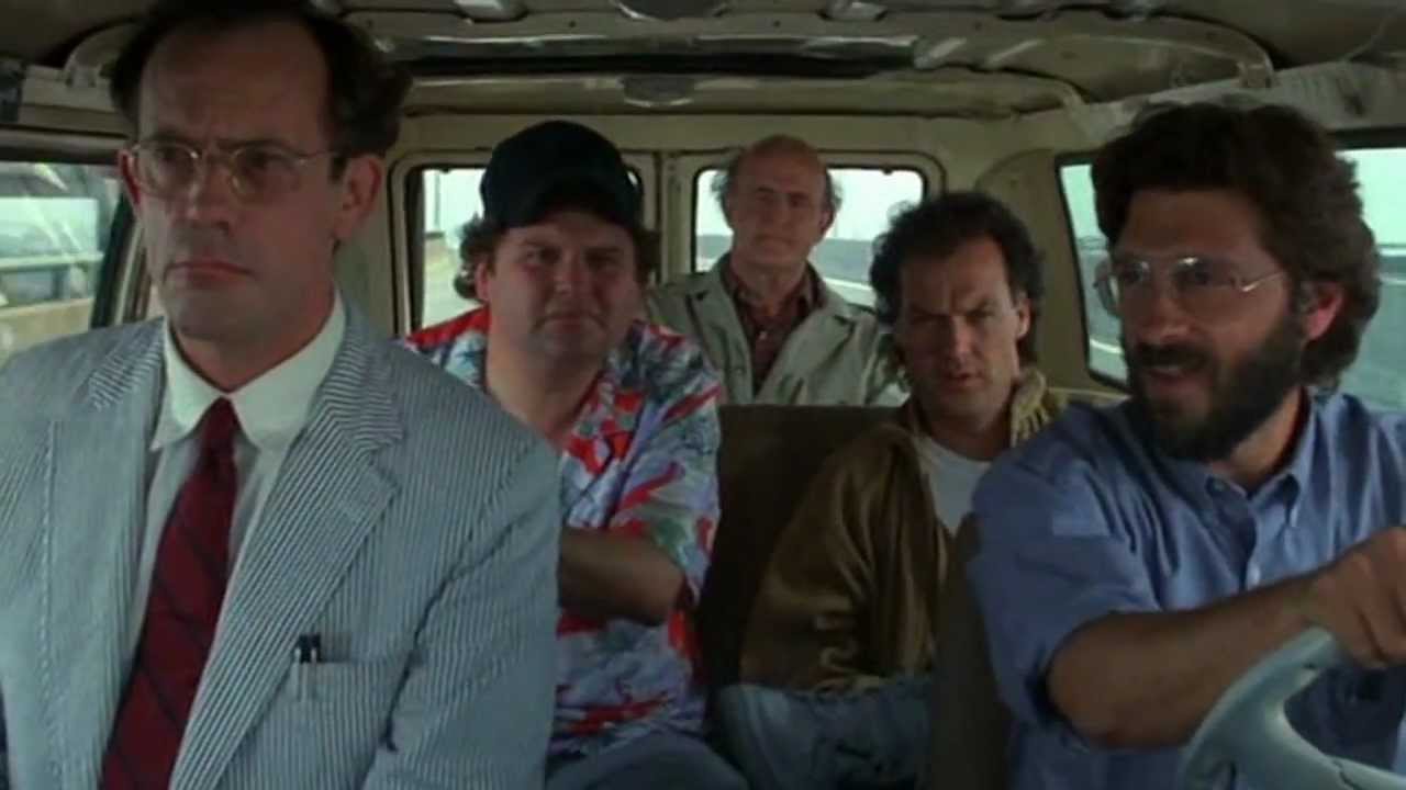 DREAM TEAM (Michael Keaton, Christopher Lloyd, Peter Boyle and Stephen Furst)