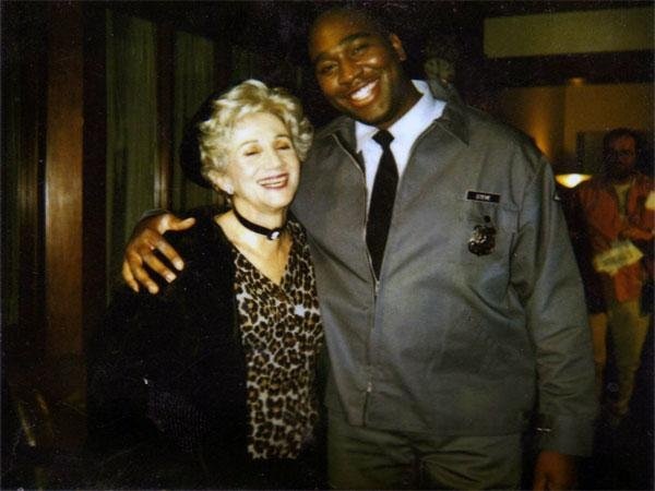 Olympia Dukakis and Gouchy Boy on the set of 