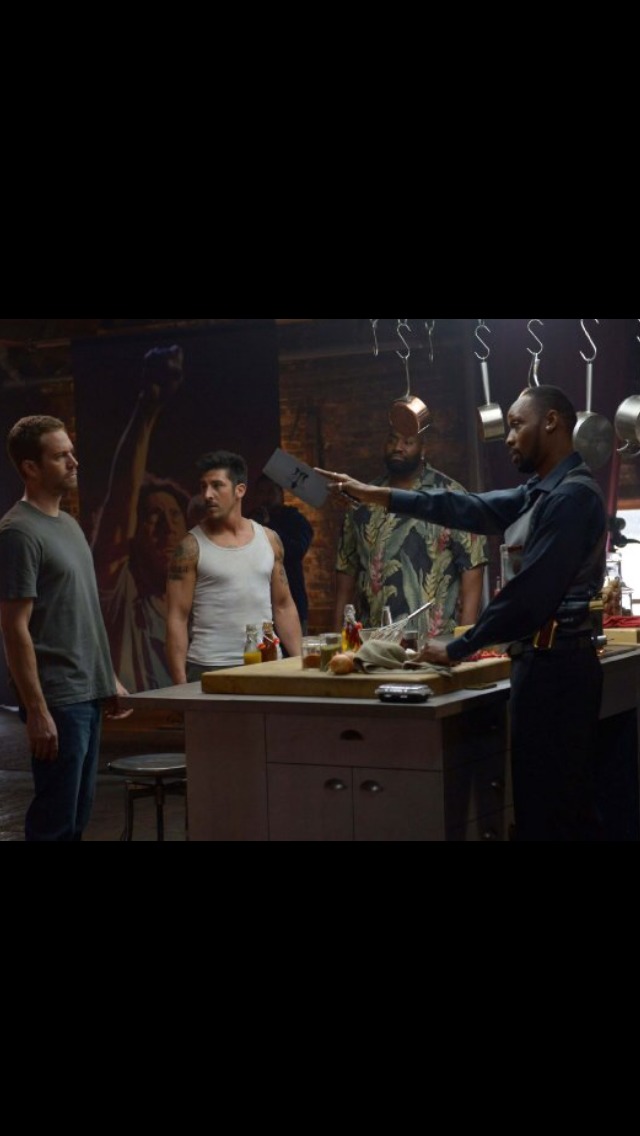 Paul Walker,David Belle,Goûchy Boy & Rza on the set of Brick Mansions 2013.