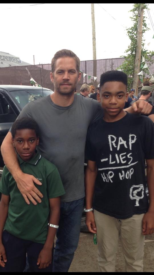 Paul Walker with my two nephews on set of Brick Mansions 2013