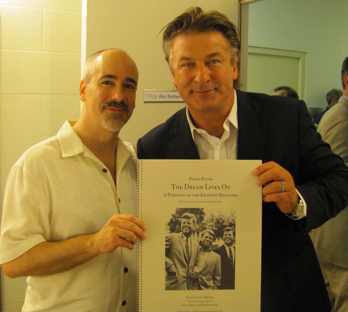 Composer Peter Boyer and narrator Alec Baldwin following a performance of 